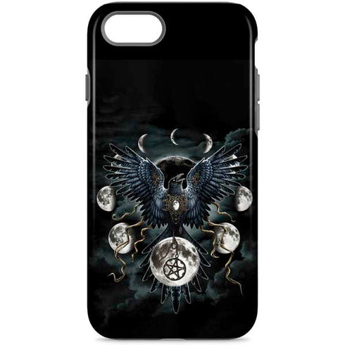 Crow and Moon Phases by Sarah Richter iPhone Cases